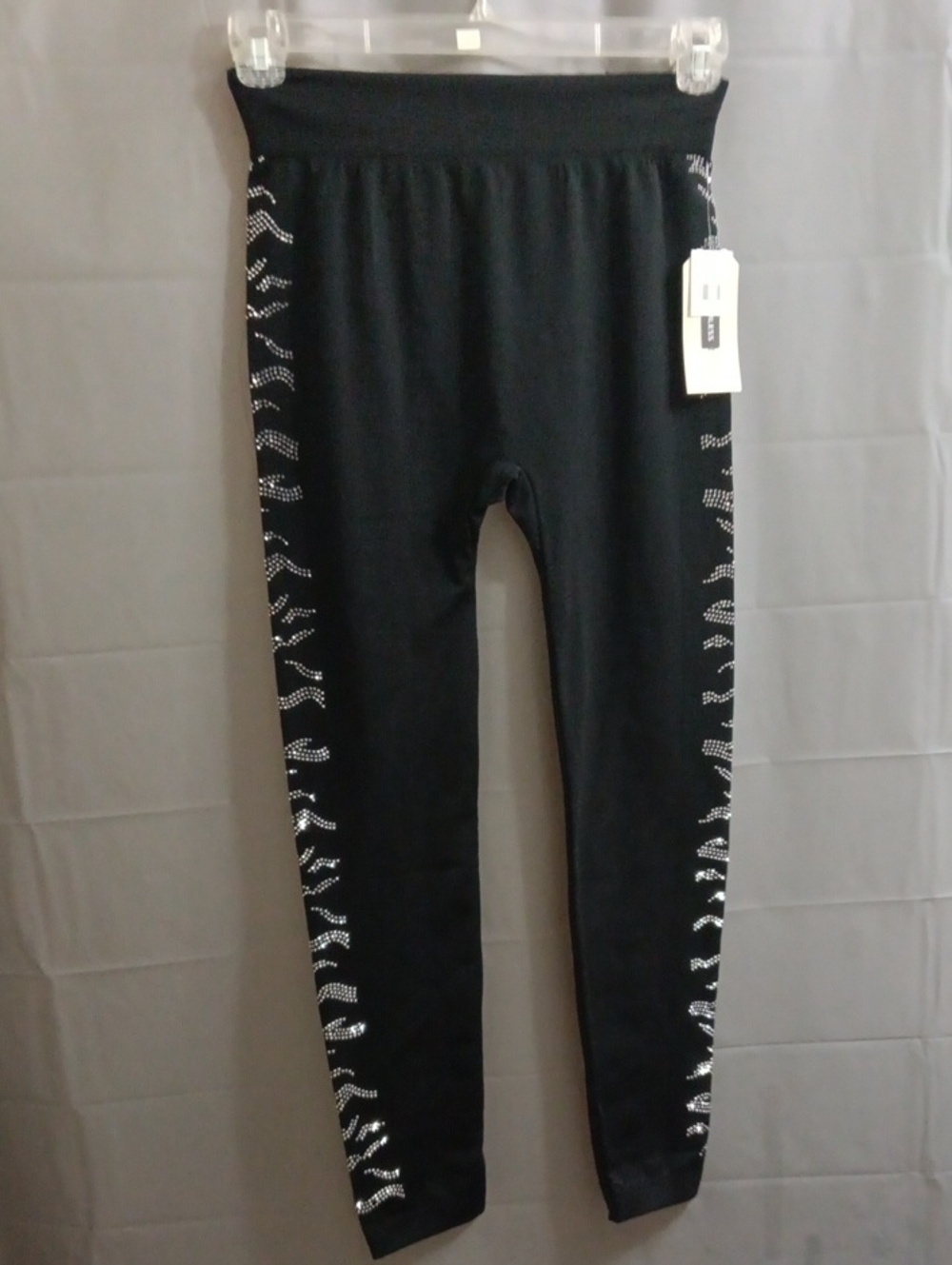 Eye Candy Black Leggings with Silver Side Detail